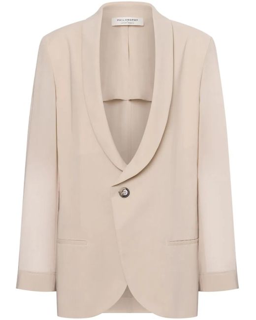 Philosophy Di Lorenzo Serafini Blazer Met Sjaalrevers in het Natural