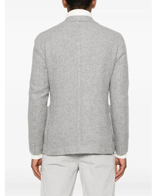 Eleventy Gray Patch-Pocket Two-Button Blazer for men