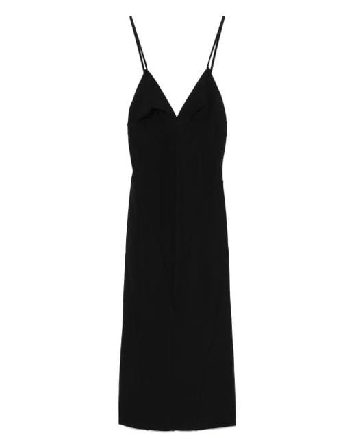 Rick Owens Black Slip Midi Dress
