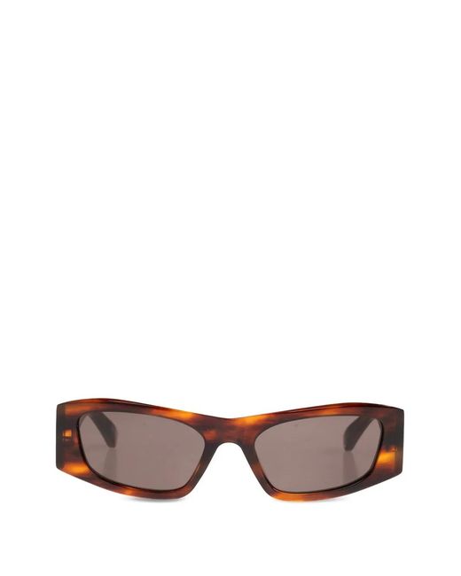 Balenciaga Brown Tortoiseshell Rectangle Sunglasses