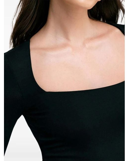 MARCELLA Black Yvonne Square-Neck Top
