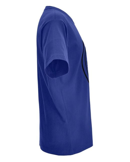 Versace Jeans Couture Blue Logo-Print T-Shirt for men