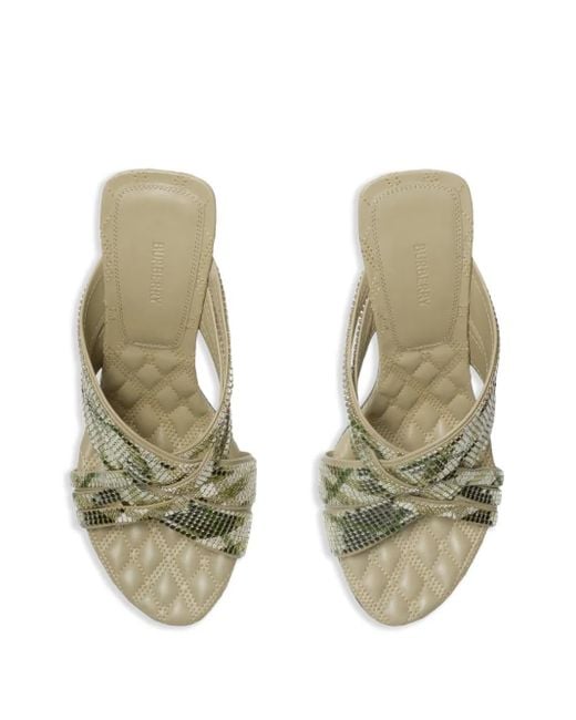 Mules con tacón de 90 mm Burberry de color Metallic