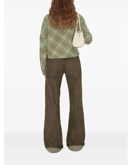 Burberry Green Embroidered Polyester Reversible Jacket