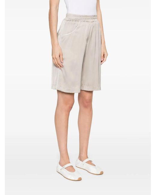 Akep White Satin Shorts