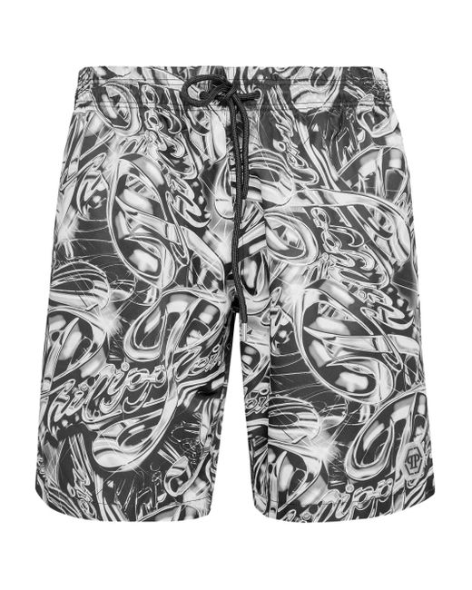 メンズ Philipp Plein Boxer トランクス水着 Gray