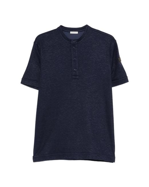 Camiseta Con Botones Moncler de hombre de color Blue