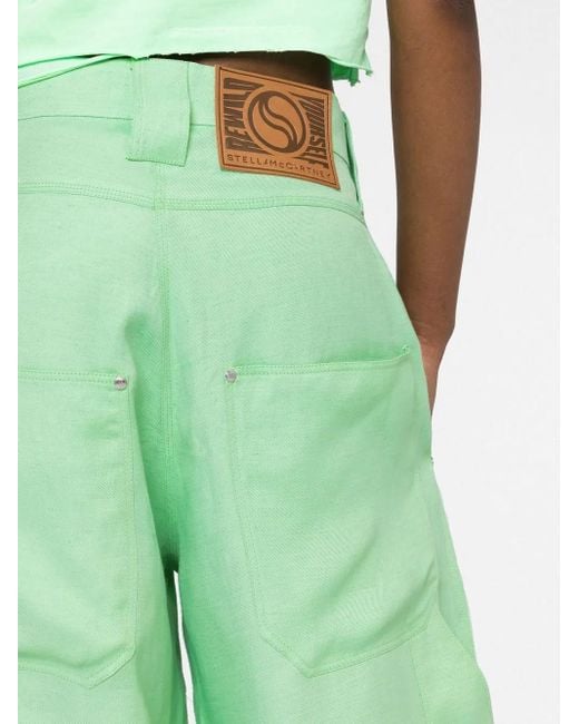 Stella McCartney Green Wide-Leg Trousers