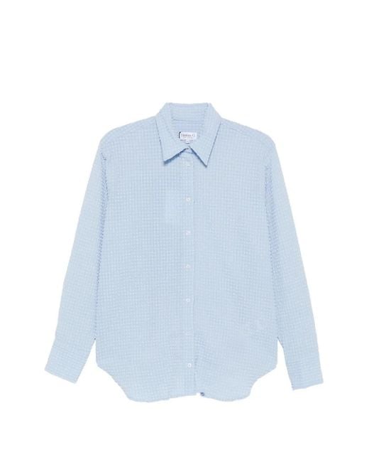 Hunza G Blue Oversized Seersucker Shirt