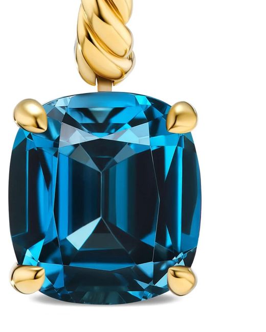 David Yurman Blue 18Kt Marbella Topaz Drop Earrings