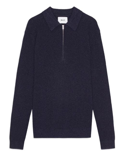 NN07 Blue Hansie Polo Sweater for men