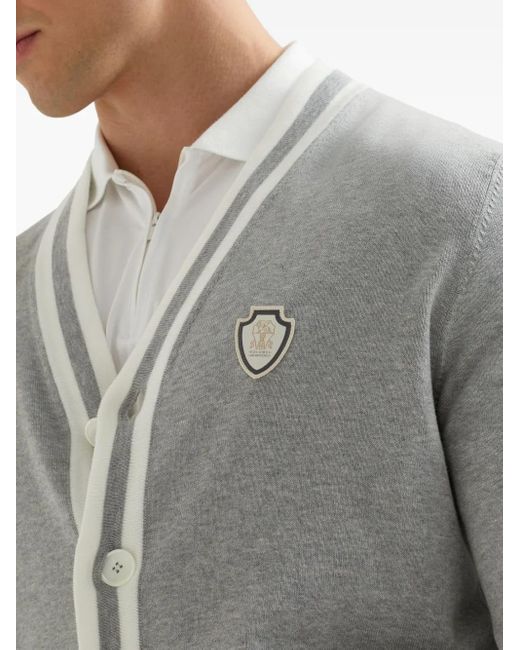 Brunello Cucinelli Gray Cotton Cardigan for men