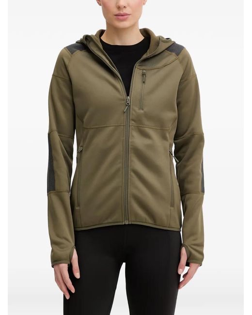 Viking Green Yosemite Contrast-Panel Zip-Up Hoodie