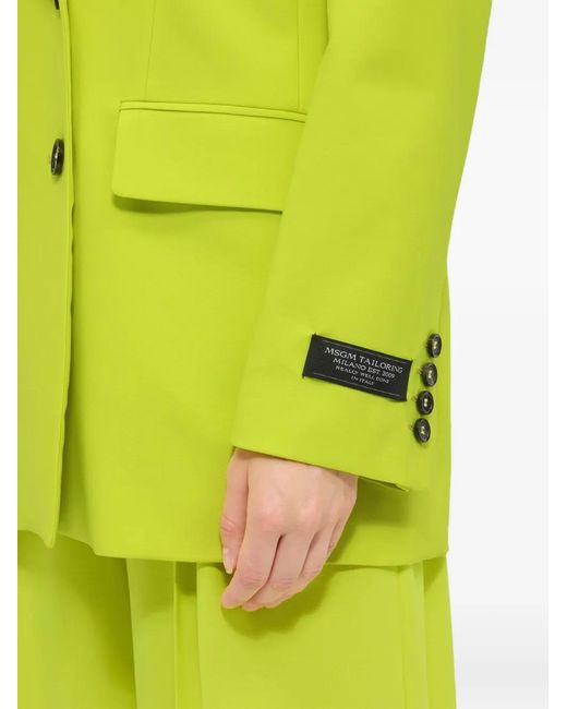 MSGM Yellow Blazer À Boutonnière Croisée