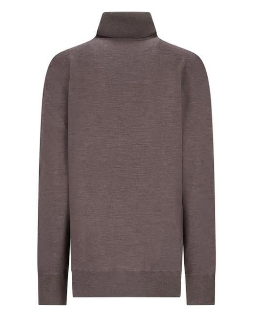 The Row Brown Turtleneck Long-Sleeve Top