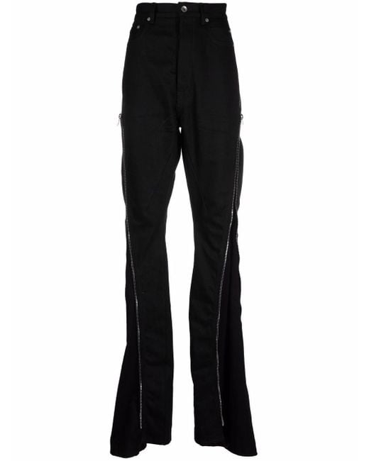 Rick Owens Bolan Zip-Detail Flared Pants - Black EDFU S/S 23