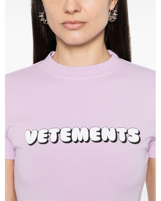 T-shirt à logo imprimé Vetements en coloris Pink