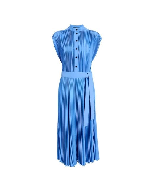 Proenza Schouler Blue Farah Pleated Midi Dress