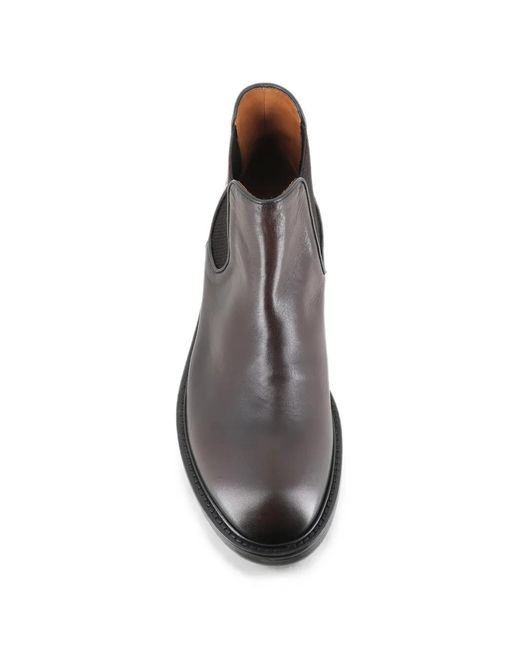Alexander Hotto Brown Elasticated-Panel Leather Boots for men