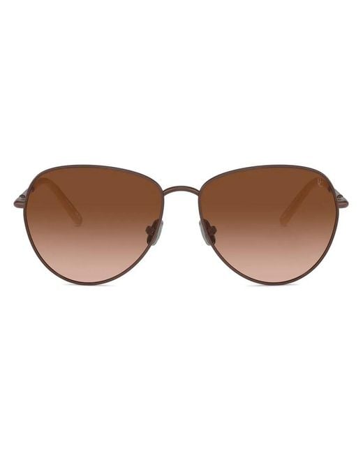 Brunello Cucinelli Brown Pilot Frame Sunglasses