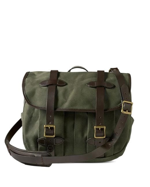 Filson Green Medium Rugged Buckle-Fastening Messenger Bag for men