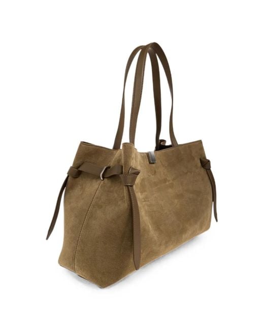 Yuzefi Blue Gyoza Suede Tote Bag
