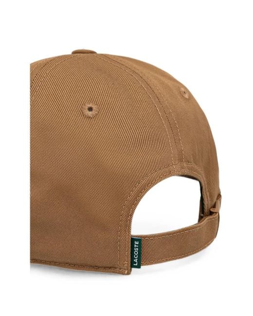 Lacoste Brown Logo-Patch Curved-Peak Baseball Cap for men