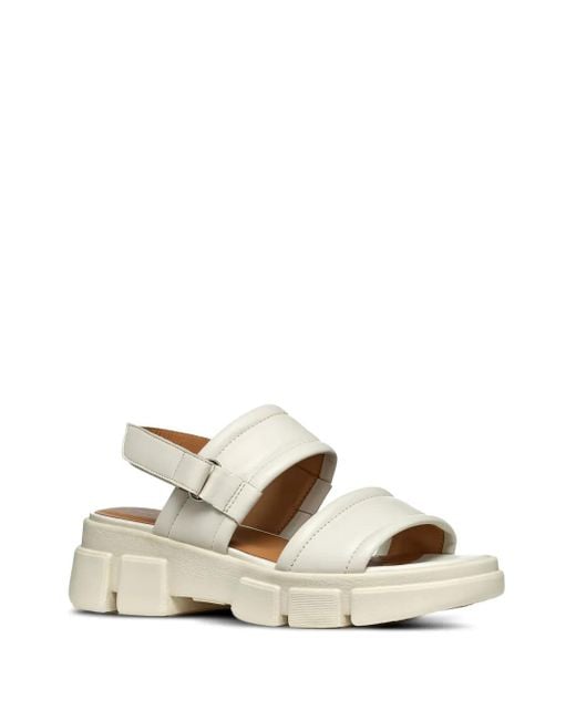Geox White Lisbona Double-Strap Sandals