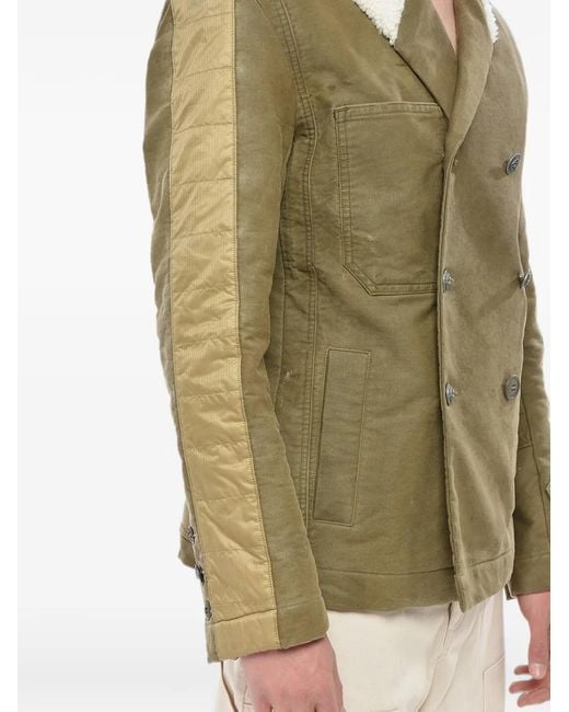Greg Lauren Green Double-Breasted Military Jacket for men