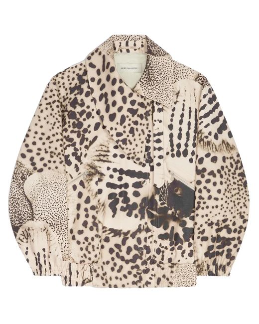Dries Van Noten Natural Abstract-Pattern Print Jacket