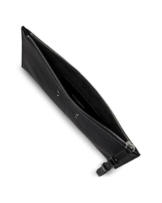 Maison Margiela Black Buckle Leather Clutch Bag