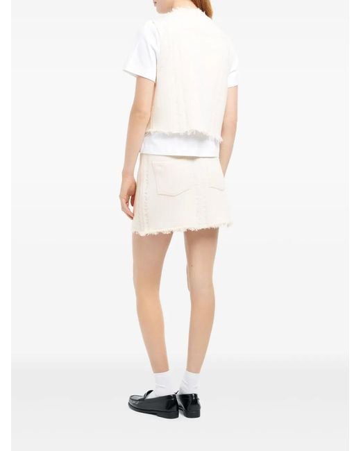 Barrie White Frayed Denim Vest