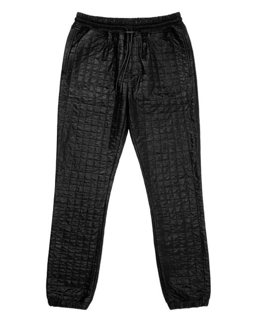 RTA Black Owen Quilted Track Pants for men