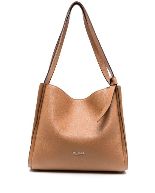 Kate Spade Knott Logoplaque Shoulder Bag in Brown Lyst Australia
