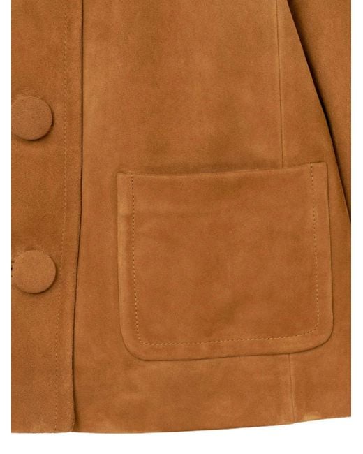 Marc Jacobs Brown Doll Peter Pan-Collar Suede Jacket