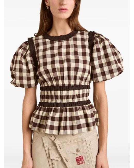 Damson Madder Brown Everly Ruffle Blouse
