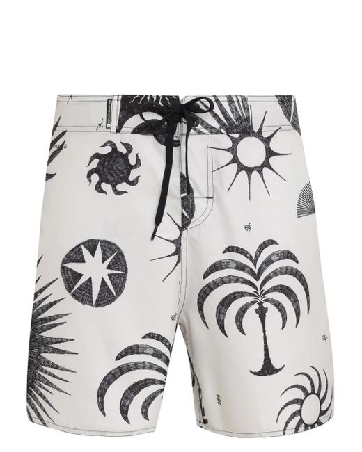 Osklen Gray Aquaone Trace Swim Shorts for men