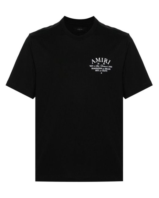 Amiri Black Logo-Print Cotton T-Shirt for men