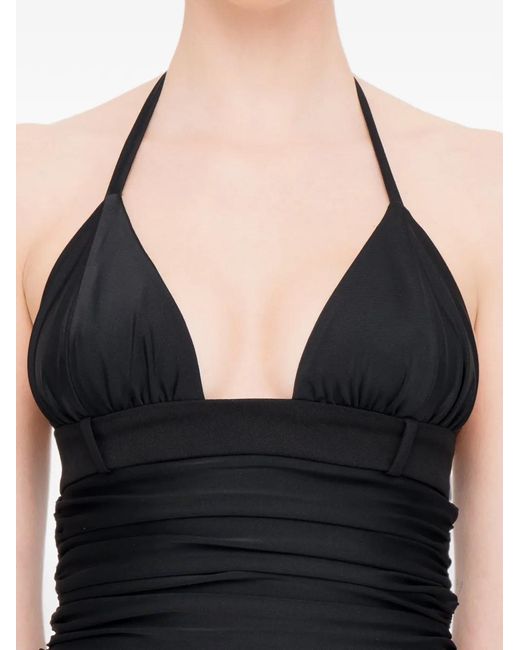 MEDEA Mini-Jurk Met Halternek En Ruches in het Black