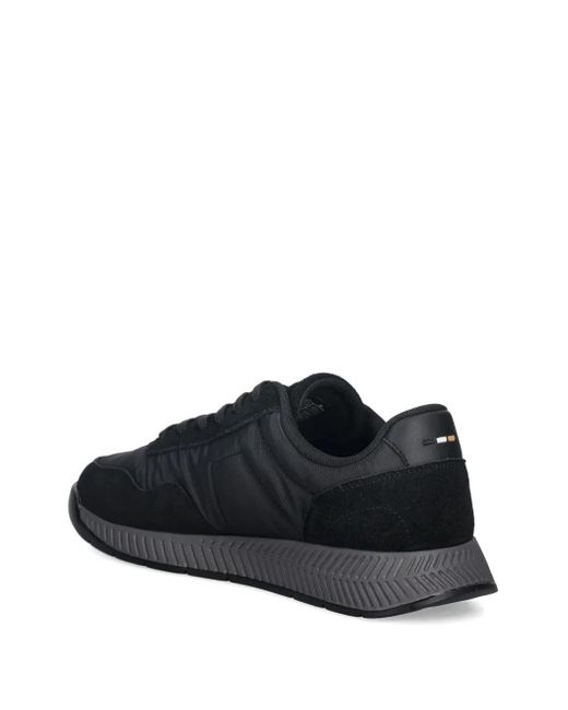 Boss Black Padded Nylon Trainers With Suede Trims for men