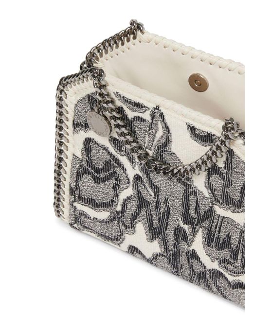 Stella McCartney Gray Falabella Patterned-jacquard Cotton Mini Bag