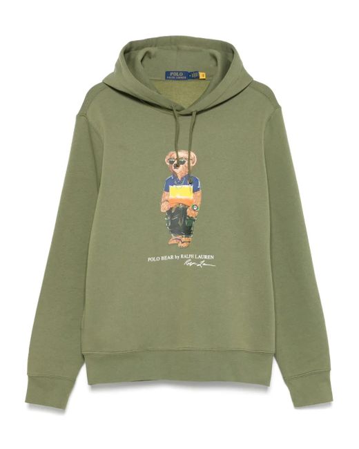 Felpa Polo Bear Con Cappuccio di Polo Ralph Lauren in Green da Uomo