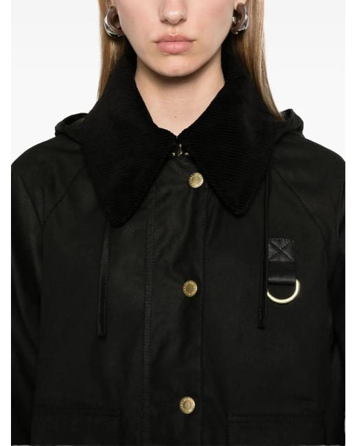 Chaqueta Reighton Spey con capucha y cuello de pana Barbour de color Black