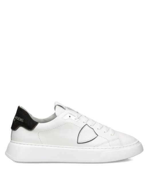 Zapatillas de piel con cordones Philippe Model de hombre de color White