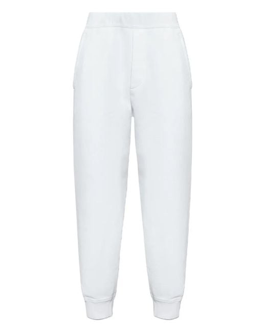 DSquared² White Logo-Appliqué Track Pants for men