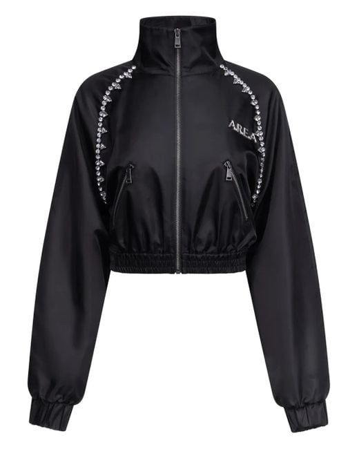 Area Black Crystal-Embellished Track Jacket