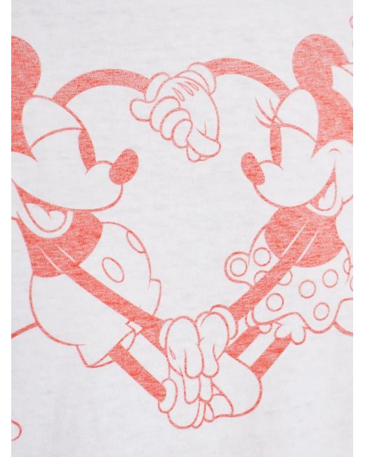 Re/done White Heart-Print T-Shirt