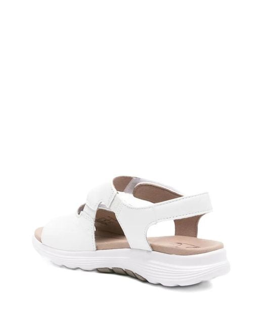 Gabor White Double-Strap Leather Sandals