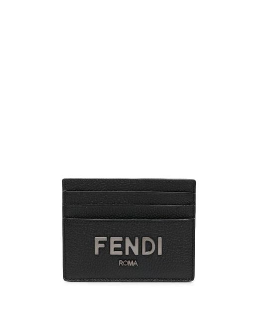 Fendi Black Embossed-logo Cardholder for men