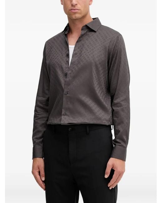 ARMANI EXCHANGE Regular-Fit Overhemd in het Gray voor heren
